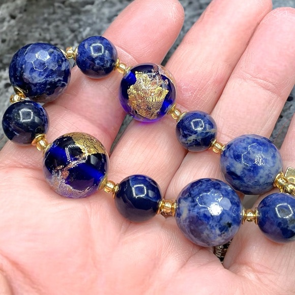 🌺Zecchin Lapis & Murano Glass Bracelet - Picture 10 of 11